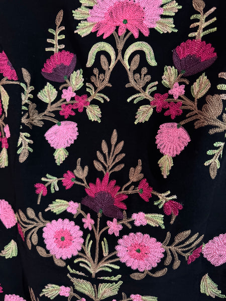 TOYAH BLACK AND PINK EMBROIDERED DRESS