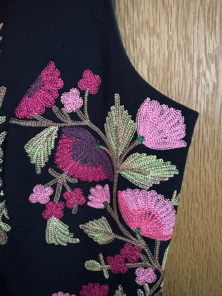 TOYAH BLACK AND PINK EMBROIDERED DRESS
