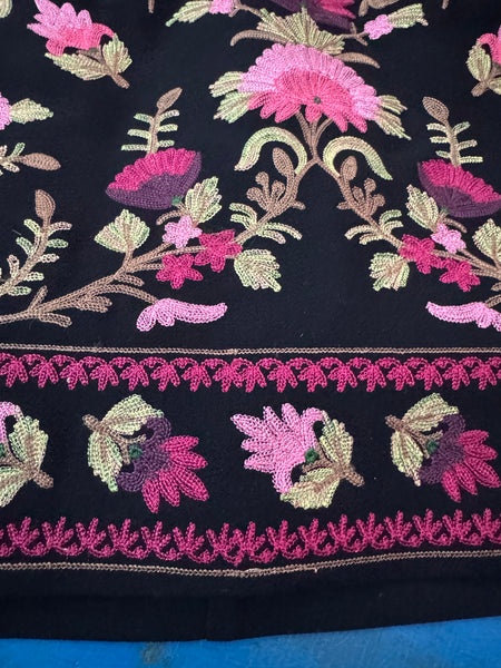 TOYAH BLACK AND PINK EMBROIDERED DRESS