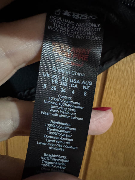 TOYAH BLACK FAUX LEATHER BODICE TOP