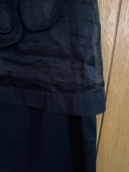 TOYAH ANNE FONTAINE FRENCH DESIGNER BLACK DRESS WITH PETALS