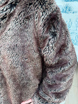 RETRO BROWN FAUX FUR COAT