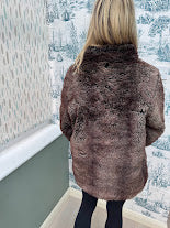 RETRO BROWN FAUX FUR COAT