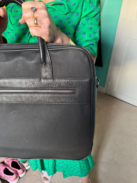 TOYAH DUNHILL LUXURY HIGH QUALITY LEATHER AND METAL BUSINESS BRIEFCASE DOCUMENT CASE