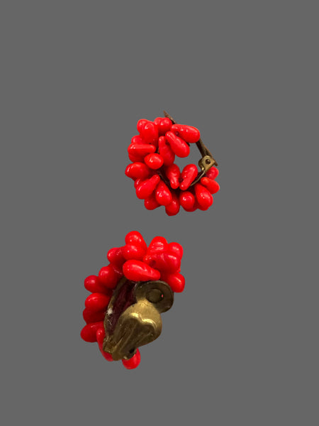 1940s red clip on earrings that belonged to Toyah