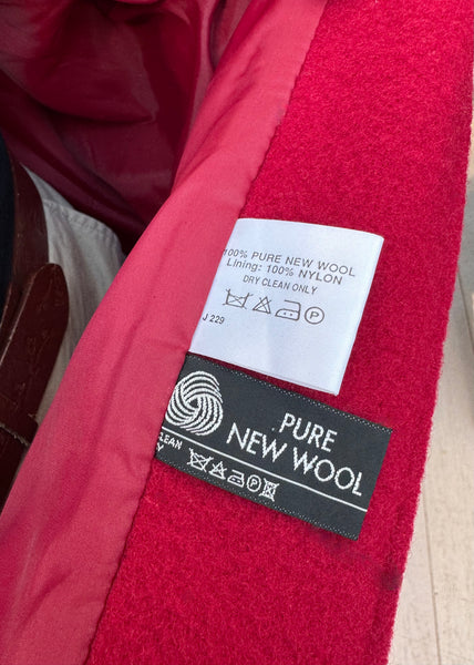 VINTAGE RED PURE NEW WOOL WINTER COAT