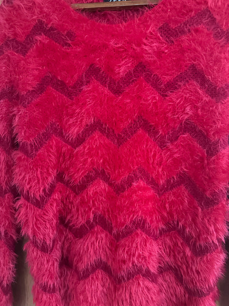 VINTAGE ZEVA RED MOHAIR JUMPER