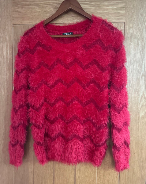 VINTAGE ZEVA RED MOHAIR JUMPER