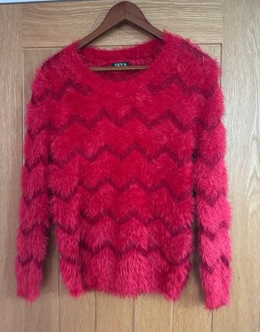 VINTAGE ZEVA RED MOHAIR JUMPER