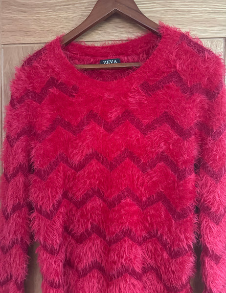 VINTAGE ZEVA RED MOHAIR JUMPER