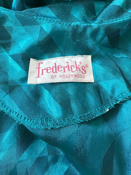 FREDERICK'S OF HOLLYWOOD BLUE SHIMMERY BLOUSE