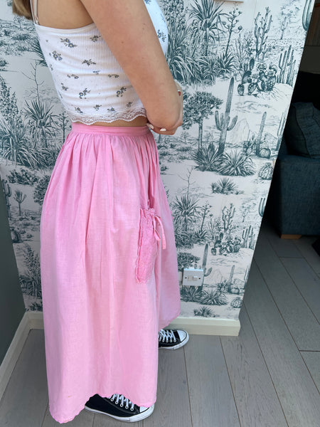 1970s COOPERS INDIAN COTTON PINK SKIRT